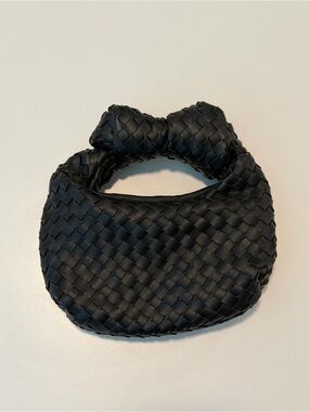 Black Woven Clutch Handbag
